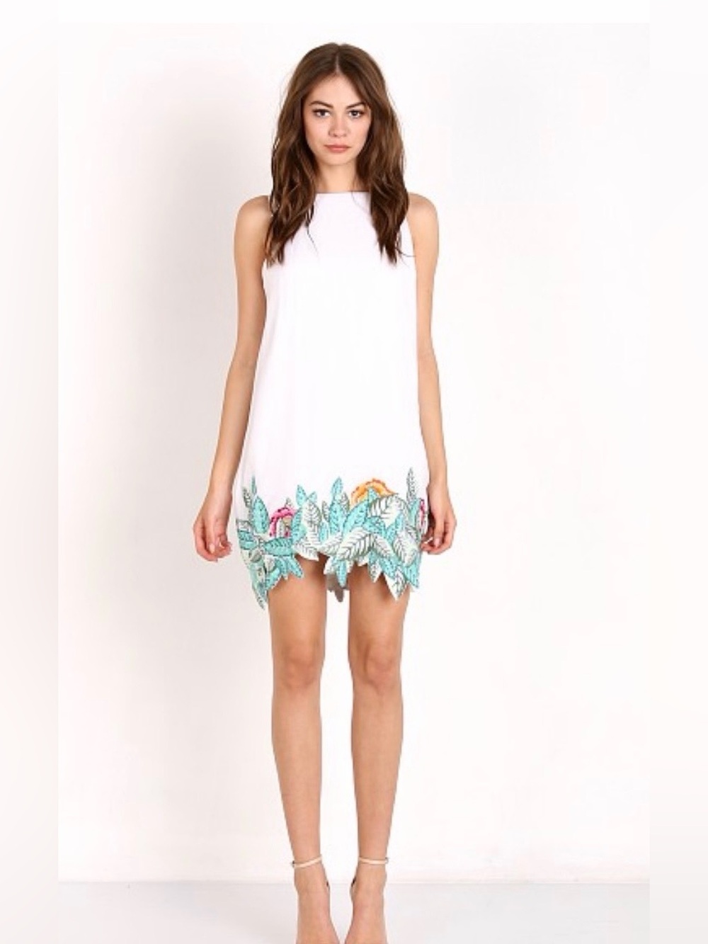 Mara Hoffman Leaf Embroirdered Dress White